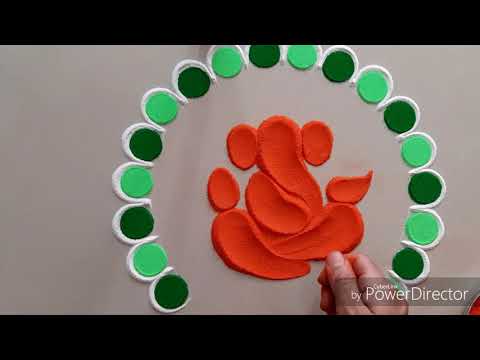 easy ganesha rangoli design for festivals by aarti shirsat