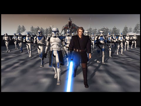 Most REALISTIC Clone Wars Battle EVER! - Men of War: Star Wars Mod Battle Simulator