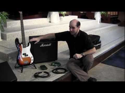 How to connect a bass guitar to the PA system