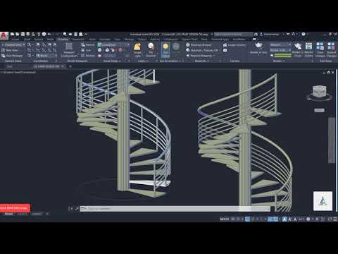 Spiral Stair all types modeling in AutoCAD 3D part 1