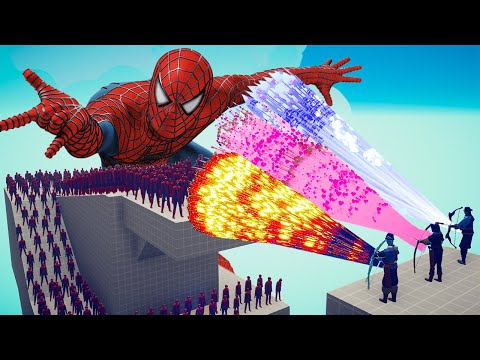 100x SPIDER MAN + 2x GIANT vs 3x EVERY GOD Totally Accurate Battle Simulator TABS