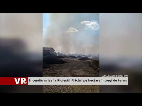 Incendiu uriaș la Ploiești! Flăcări pe hectare întregi de teren