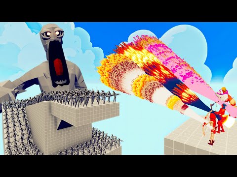 100x SCP 096 + 1x GIANT vs 3x EVERY GOD   Totally Accurate Battle Simulator TABS