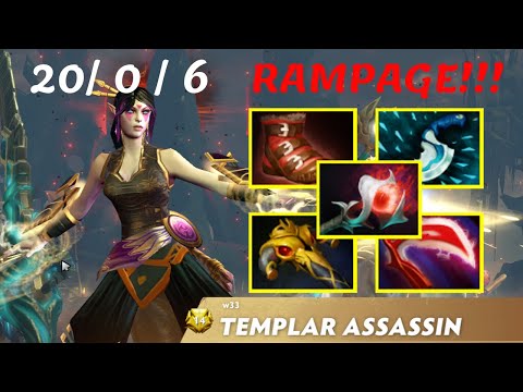 w33.haa Templar Assassin - His Signature Hero GODLIKE With RAMPAGE!!! 25 Min GG | Dota 2 7.22