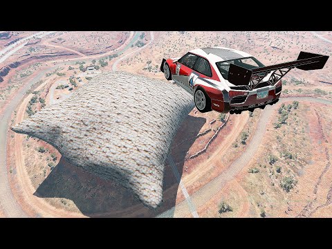Open Bridge Crashes over Giant Pillow - Beamng drive | Foolish Driver