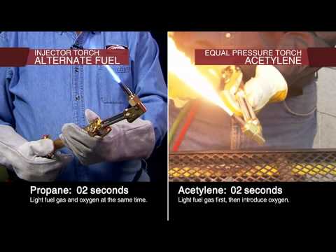 Harris Injector Torch using Alternate Fuel vs. Harris Equal Pressure Torch using Acetylene