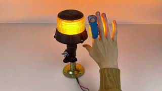 Robustný oranžový LED maják, na držiak, 48W, ECE R65