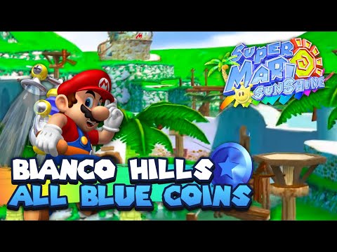 All 30 Blue Coins in Bianco Hills Guide | Super Mario Sunshine | 3D All Stars Nintendo Switch