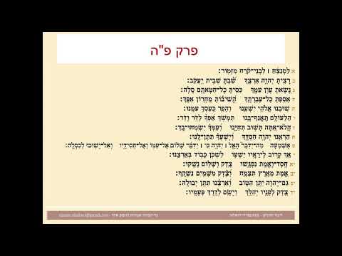 תהילים פרק פה, Psalm 85 נוסח ספרדי ירושלמי