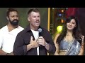 David Warner Speaks Telugu Cricketer David Warner S Speech At Robinhood Trailer Launch