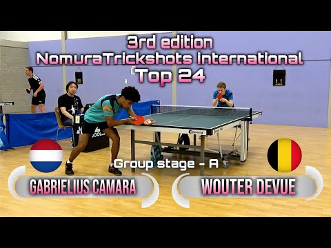 Top 24 Group A Gabrielius Camara vs Wouter Devue - Nomuratrickshots international #tabletennis