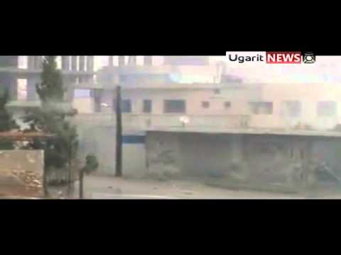 تفجير دبابة لقوات النظام في مدينة الزبداني من قبل كتيبة شهداء الحق في محافظة ريف دمشق