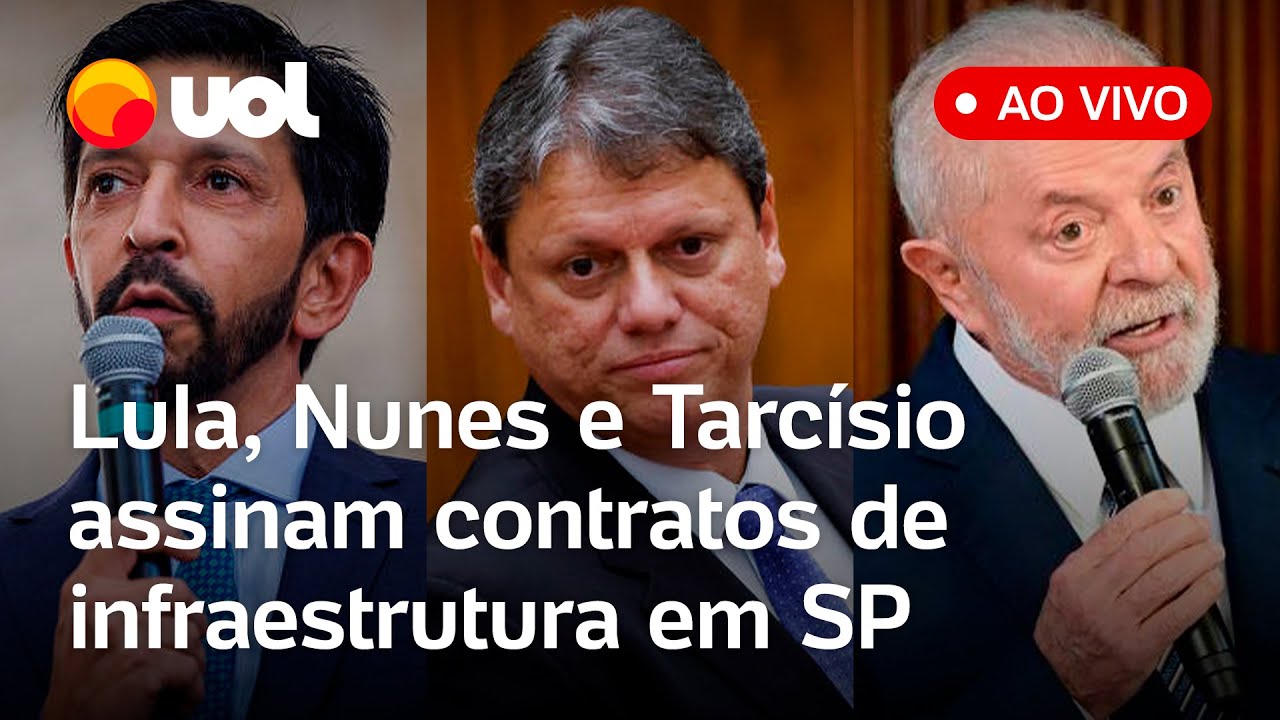 Lula, Tarcísio e Nunes falam ao vivo e assinam contrato de créditos do BNDES para mobilidade em SP