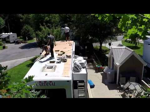 How to: Replace an RV roof in 5 mins - Timelapse - Gopro