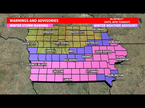 Winter storm brings snow to central and southern Iowa