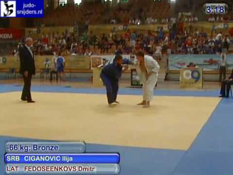 Judo 2009 Koper: Ciganovic (SRB) - Fedoseenkovs (LAT) [-66kg].