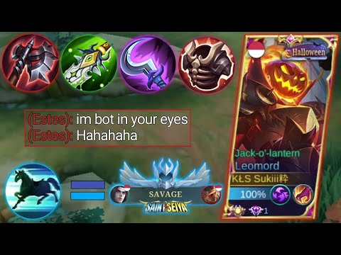 SAVAGE BUILD!! LEOMORD NEW INSANE ONE SHOT BUILD 18 KILLS NO DEATH! | BEST BUILD GLOBAL LEOMORD MLBB