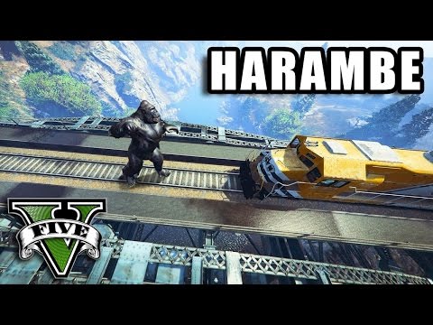 GTA 5 MOD- HARAMBE VS TRAIN