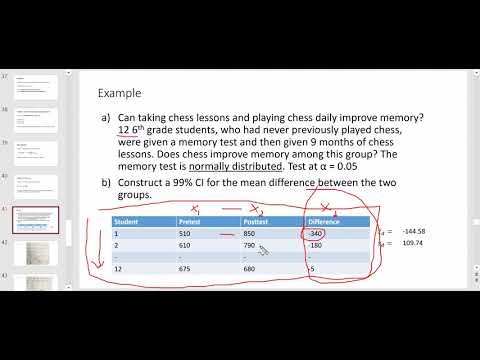 Paired Sample T test comparing means