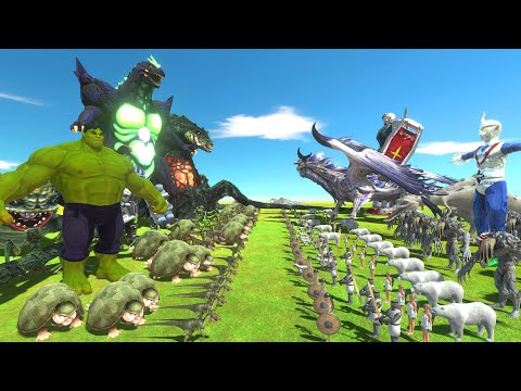 White War - White Team VS Green Team - Animal Revolt Battle Simulator