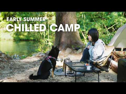 【女子ソロキャンプ】愛犬と涼む初夏キャンプ｜冷やし中華はじめました。｜EENOUR車載冷蔵庫D18