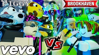 Cover art for PIGGY VS BROOKHAVEN! - (ROBLOX RAP BATTLE) 🎵 OFFICIAL MUSIC VIDEO- RED NINJA ANIMATION