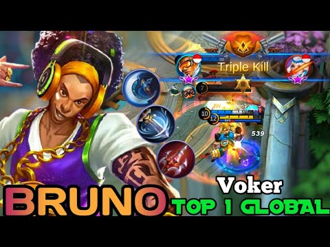 RIP MANIAC!! Bruno Powerful Critical DMG - Top 1 Global Bruno | By Voker ~ MLBB