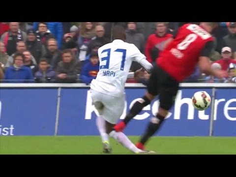 Cruel Brutal and Lawsuit faul from AAraud Sandro Wieser on Yapi Yapo