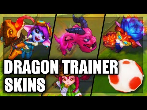 All Dragon Trainer Skins Spotlight Legendary Heimerdinger and Tristana, Lulu (League of Legends)