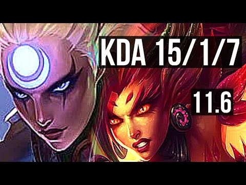 DIANA vs ZYRA (MID) | 15/1/7, 2.4M mastery, Legendary, 600+ games | NA Master | v11.6