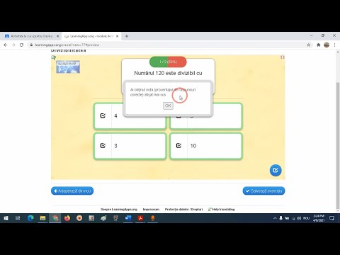 RED Realizarea unui item obiectiv de evaluare, tip răspuns cu alegere multiplă, pe Learningapps