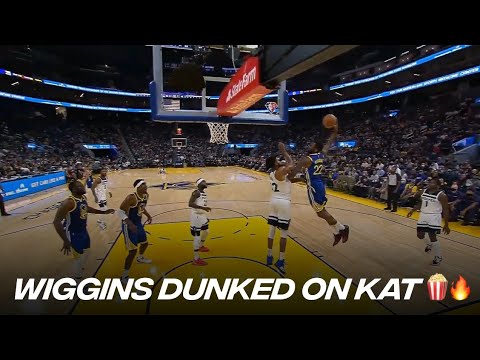 Andrew Wiggins Welcomed His Former Teammate Karl Anthony-Towns with this FEROCIOUS SLAM!