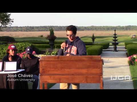 José Chávez speaks at IJGA College Signing Day.