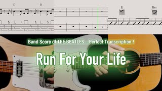 Score / TAB : Run For Your Life - The Beatles - guitar, bass, drums