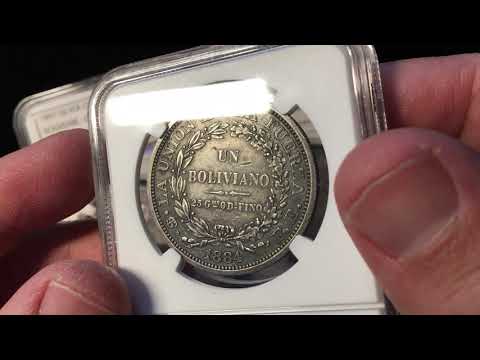 NGC open box coin grade results  - exotic & unusual coins - 1800s / 1900s Cuba, Bolivia, New Zealand