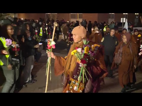 Monks on Walk for Peace arrive at Virginia Union University