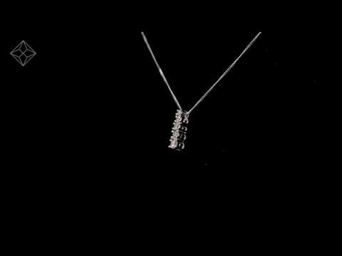 G4066 - 5 Stone Drop 0.33ct Diamond and 9K White Gold Pendant