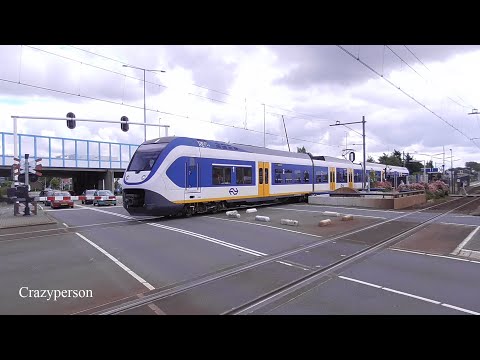 Sprinter Trein bij Spoorwegovergang Oost naar Zoetermeer