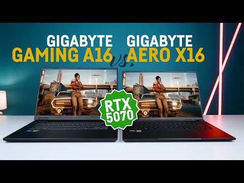 GIGABYTE: GAMING A16 vs AERO X16 - Two RTX 5070 Laptops compared