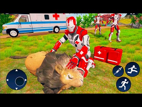 Animal Robot Ambulance Rescue Simulator Gameplay | Animal Ambulance Game Android