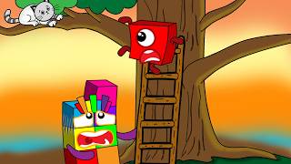 Numberblock 7 Helping NB 1 Rescue a Kitten from a Very Tall Tree l Numberblocks fanmade coloring sto
