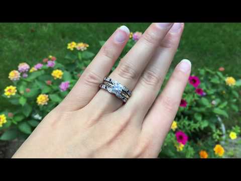 0.64 Ct. Sapphire and Diamond Alternating Marquise Round Ring Guard - TwoBirch SP-GUARD-0179-WG-I