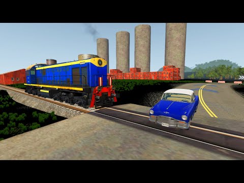 Doc Hudson and Belaz vs Train -  BeamNG.Drive
