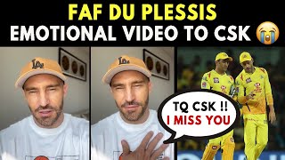 Faf Du Plessis EMOTIONAL VIDEO message to CSK fans after IPL 2022 Auction | Must Watch