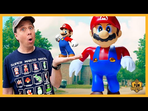 Super Mario Movie Giant Mario Battles LB & Aaron the FunQuesters!