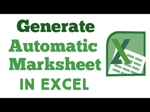 How to generate automatically student marks sheet in excel/fully automated marks sheet in excel
