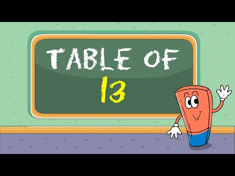 Learn Multiplication Table of Thirteen (13 x 1 = 13) , 13 Times Tables