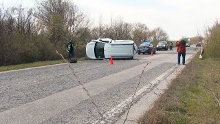Кола се преобърна на международен път Е-80