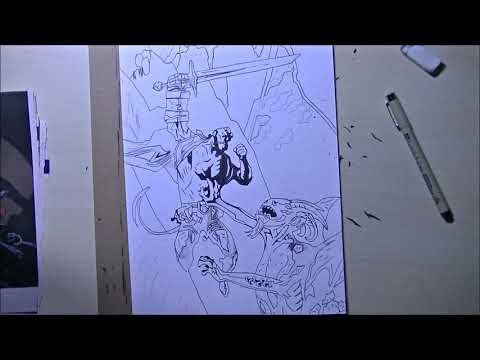 draw hellboy cover page