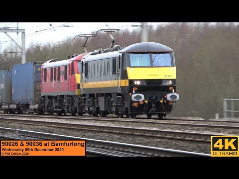 90026 & 90036 at Bamfurlong - 09th December 2020